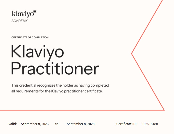 Klaviyo Practitioner Certification